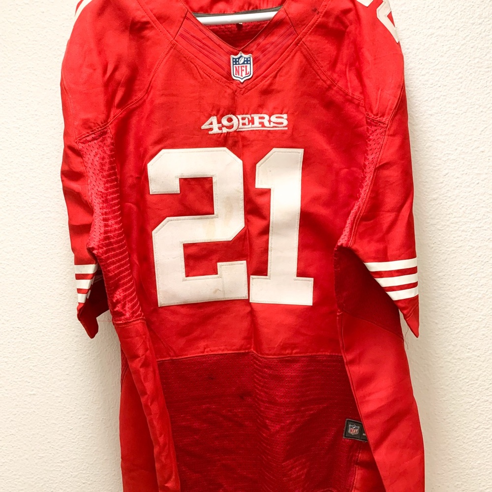 Nike Red NFL On Field Jersey Deion Sanders 49ers